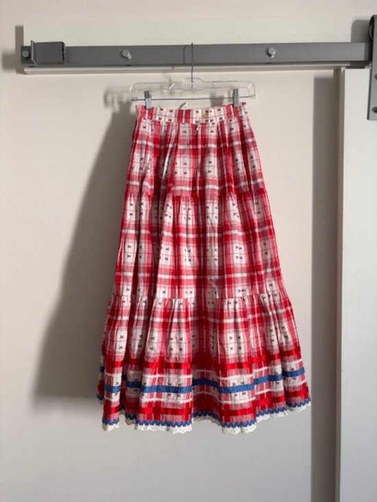 Dresses & Skirts - Vintage western a-line plaid skirt - size 4